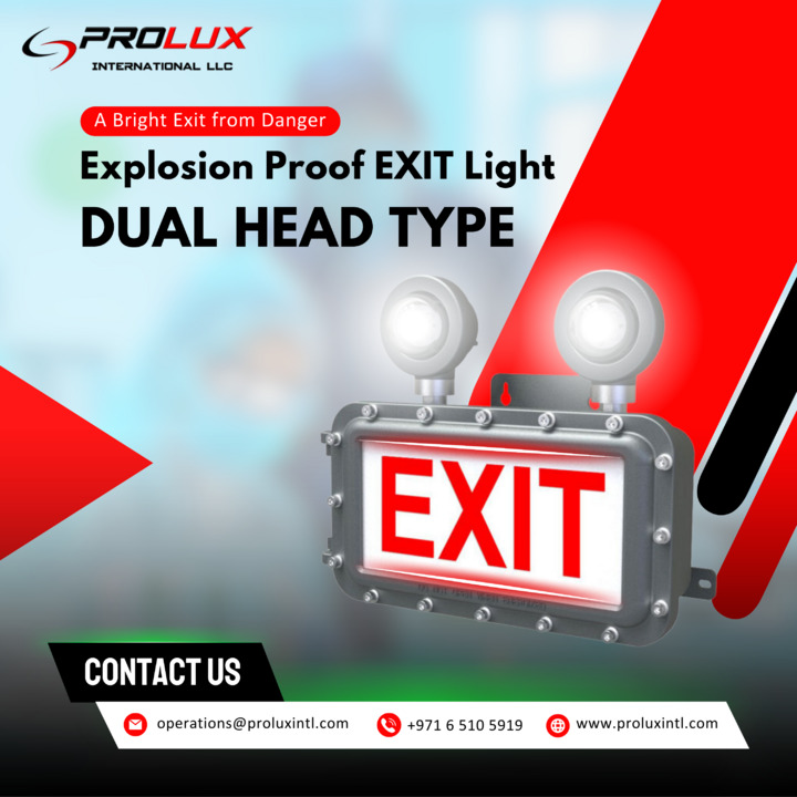 proluxintl's tweet image. Emerging from danger with brilliance – introducing the ProLux International Explosion Proof EXIT Light Dual Head Type. Lighting the path to safety, where every exit is a beacon of hope. 💡 

proluxintl.com
.
.
#proluxinternational #ledlightingdesign #emergencyexitlight