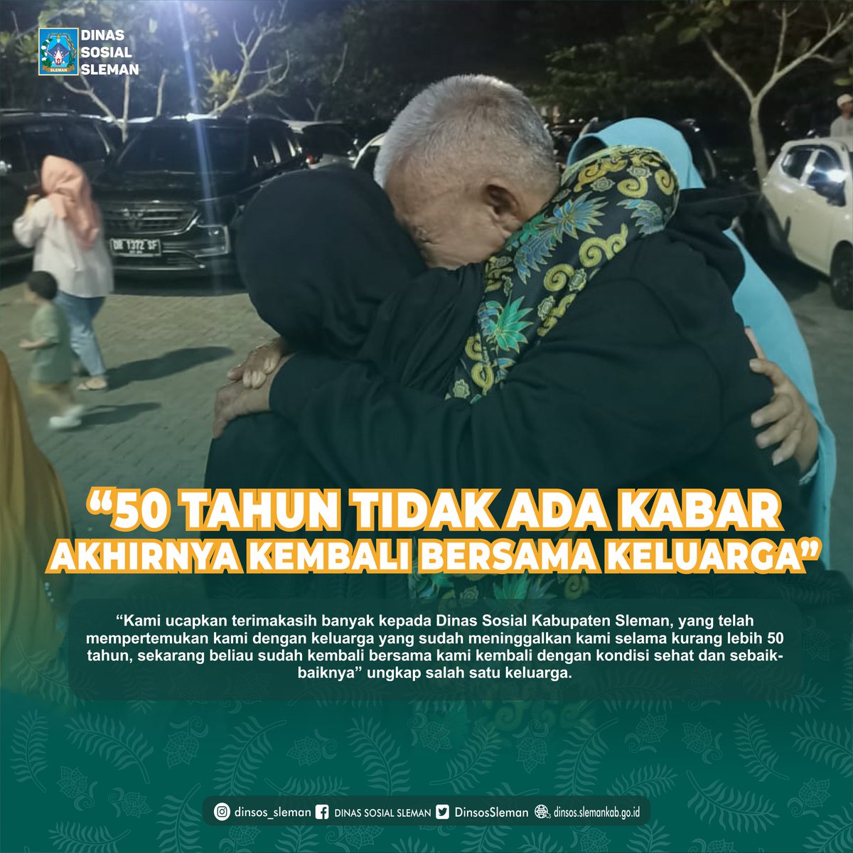 50 Tahun Tak Ada Kabar, Akhirnya Kembali ke Keluarga

dinsos.slemankab.go.id/2023/08/01/50-…