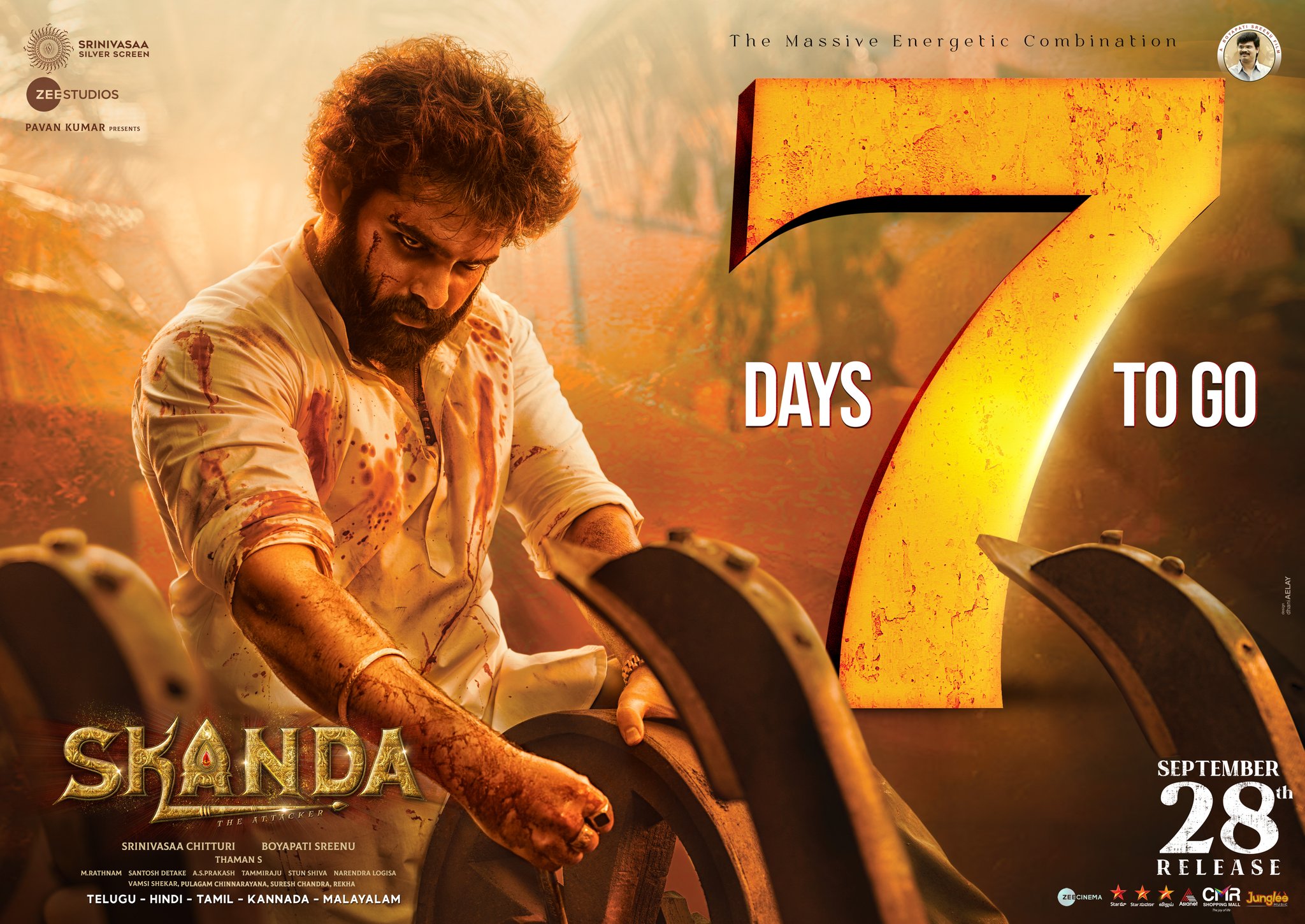 Skanda Movie Official on X: #Skanda Attacker is ready for the Hunt!🔥🔥  Witness Ustaad @ramsayz fierce beast avatar, that will leave you in sheer  amazement❤️‍🔥 7 Days To Go!💥 #RAPOMass #SkandaOnSep28  t.coPI7uWvIJTx 