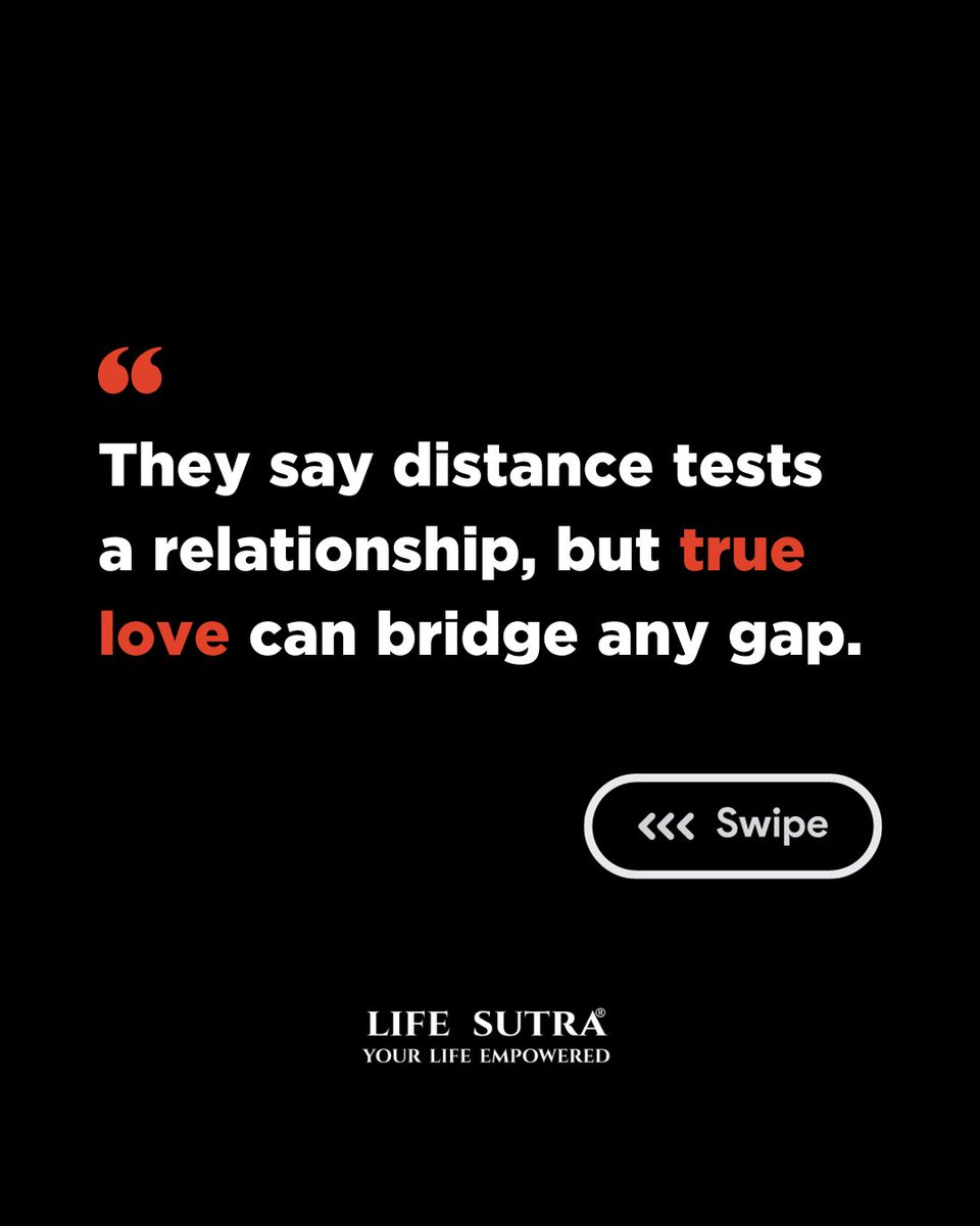 lifesutra_co's tweet photo. Distance is a trial for love, but true love knows no bounds. How do you keep the flame burning strong, even when miles apart? 🔥❤️ #LoveWithoutLimits #BridgingTheGap #CoupleConnection #LifeSutra https://t.co/VuMUcTGtKQ