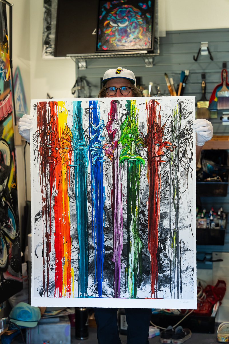 ChrisBenchetler's tweet image. In celebration of my new Atomic Bent line dropping today, I wanted to offer a limited edition print of Asthenospheric Mantle, the painting that was used on this years graphics…

A sizable 40” x 30” Giclée on acid‑free, elegantly textured 100% cotton, cold pressed fine art paper…