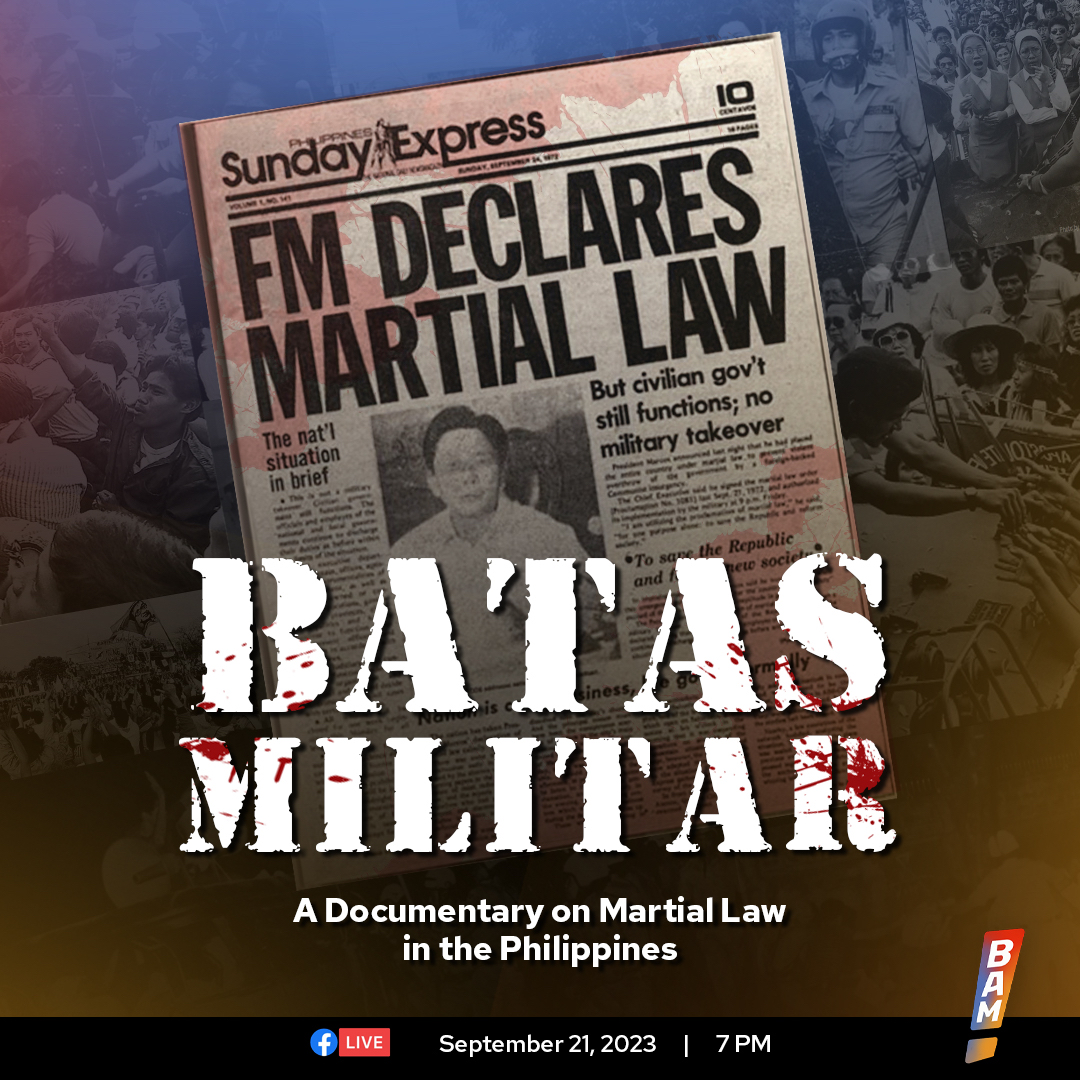 Batas Militar: A Documentary on Martial Law in the Philippines, LIVE at 7PM.

#NeverForget #NeverAgain