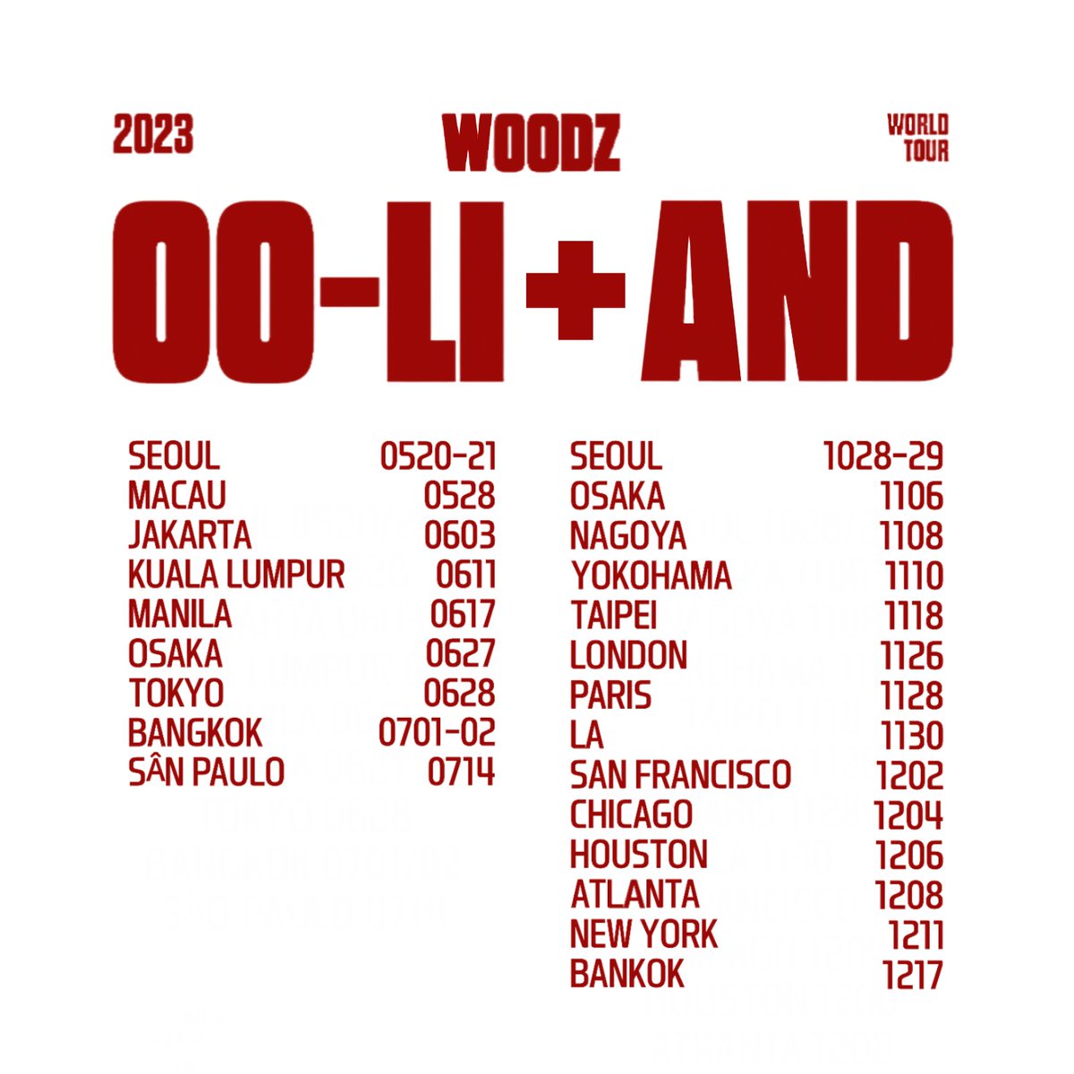 s2_sosick_s2's tweet photo. 2023 OOLI TOUR + AND [재업]

*일정변경될수있음 https://t.co/JEli56fn5O