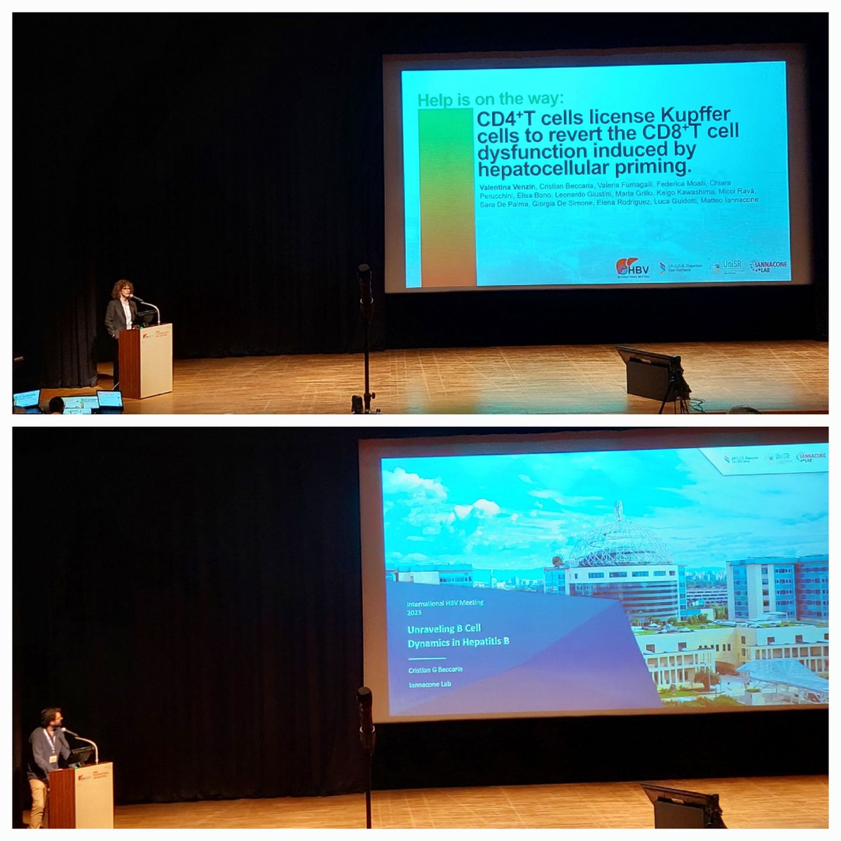 Amazing science at #HBVmeeting in #Kobe! Great presentation by @frarro1 @VenzinValentina @CristianBecc about CD8 T cells, CD4 T cells and B cells in mouse models of HBV. Dissection of the adaptive immune response in the liver at 360 degrees. Glad to be their colleague.