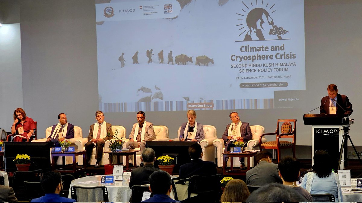 Kicked off!
The 2nd #HKH #SciencePolicyForum on #climateNcryosphere crisis @icimod 
We should strive for science based policy and policy supported science.
@chimis @Neera_S_P @dbyeti @Maharjanamina1
