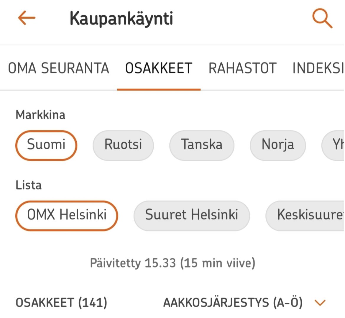 Huomenta! Android käyttäjät huomio. Erittäin toivottu laajennus on nyt livenä OP-mobiilissa🥁 Käyttöön 14 eri maan pörssit. Mukana ovat Suomi, Ruotsi, Norja, Tanska, Saksa, Hollanti, Belgia, Ranska, Portugali, Italia, Espanja, Sveitsi, Kanada ja USA💥📲🤩#sijoittaminen #OPmobiili