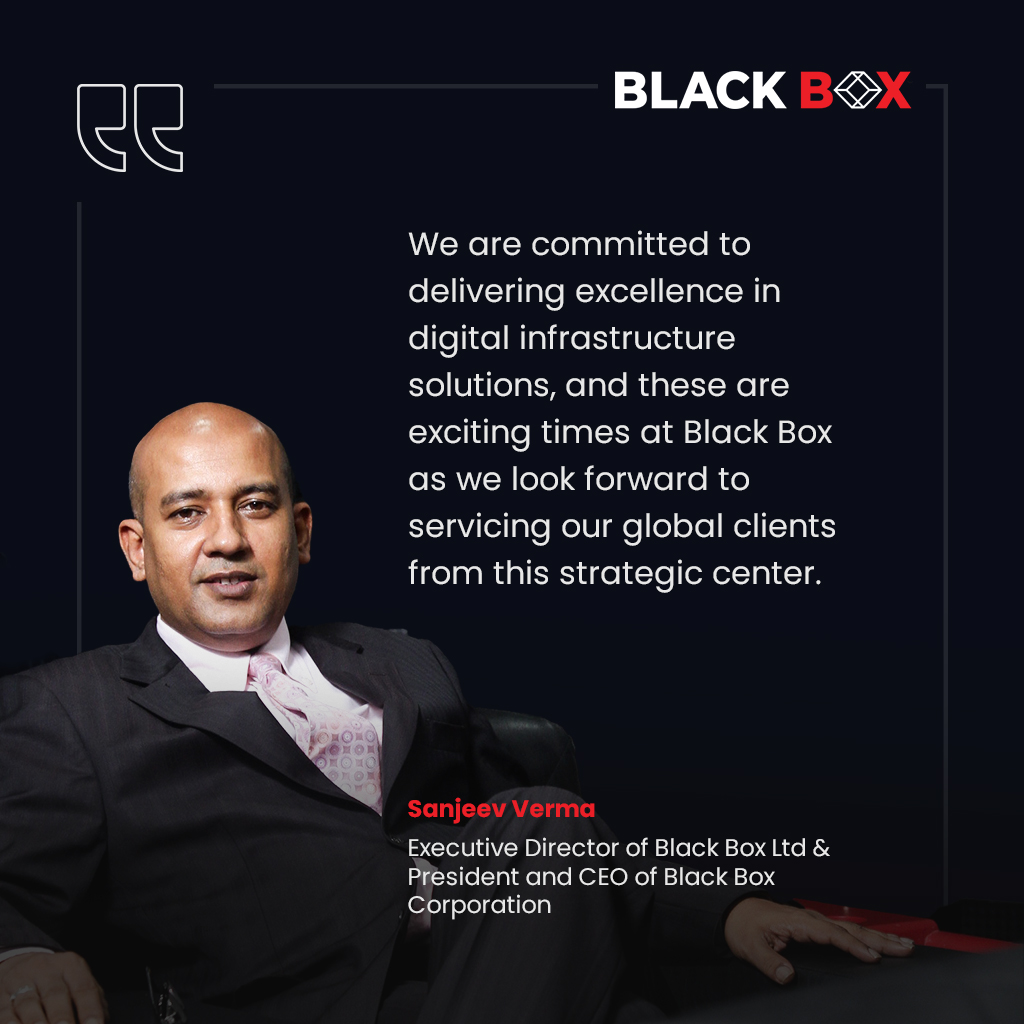 Essar's tweet photo. .@blackbox_ns, one of #Essar’s key investments in the technology sector, strengthens India's presence with a new state-of-the-art Center of Excellence in Bengaluru.

#BlackBox remains committed to delivering excellence in digital infrastructure solutions in domains such as Data Center services, Networking solutions, and Cyber Security offerings.

#PressRelease: https://t.co/FGjl8xWkG9