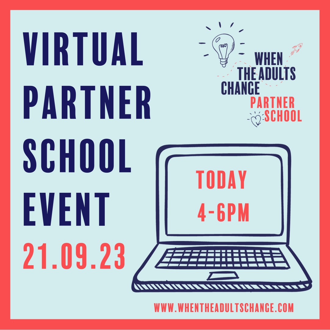 TheAdultsChange's tweet image. We are very much looking forward to our third virtual Partner School event later this afternoon. 💚

Thursday 21st September 4-6pm.
Looking forward to seeing you all later.

#PartnerSchool #ThisIsHowWeDoItHere #TeacherTwitter #EduTwitter #Recognition #RelationalPractice
