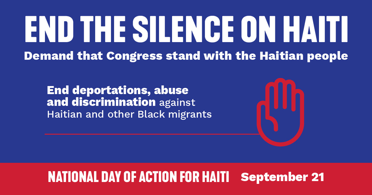 Sign petition to urge Congress to stand with #StandwithHaiti
#ImmigrationIsABlackIssue
@FIAnational  @FIAliberation  @HaitianBridge  @ijdh @HAUPINC  @quixotecenter