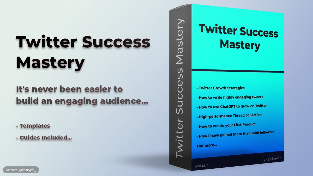 People are making $10,000/m on Twitter.

No Coding
No Degree
1-3 h of work/day

I created a FULL GUIDE to show how I got 30K Followers in less than 4 months.

FREE for next 24hours

Simply:
Like
RT
Comment "Twitter"

 l'lI DM you
(Must be following me <a href="/sharyph_/">Sharyph</a> so that I can DM)