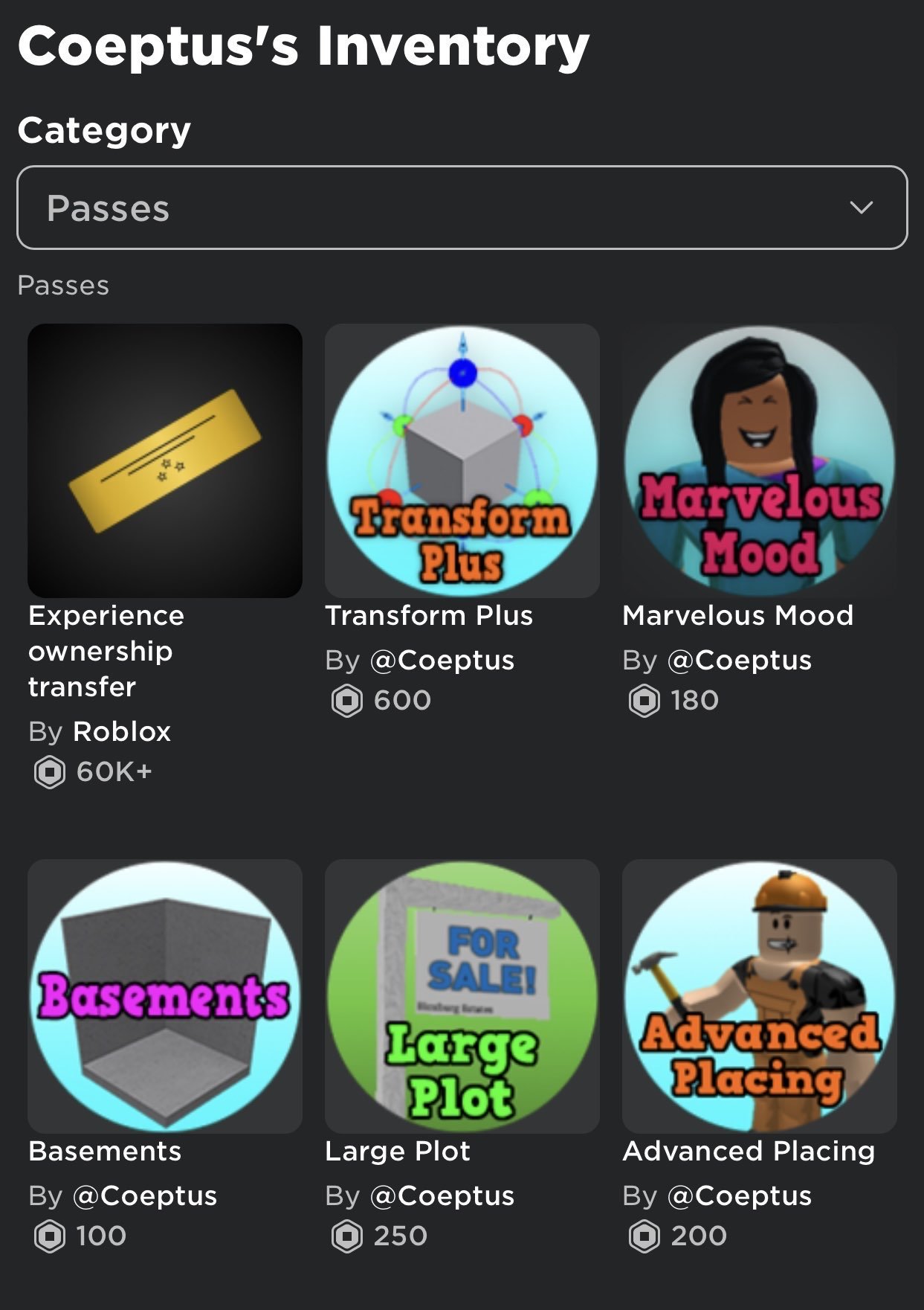 Owners game pass - Roblox