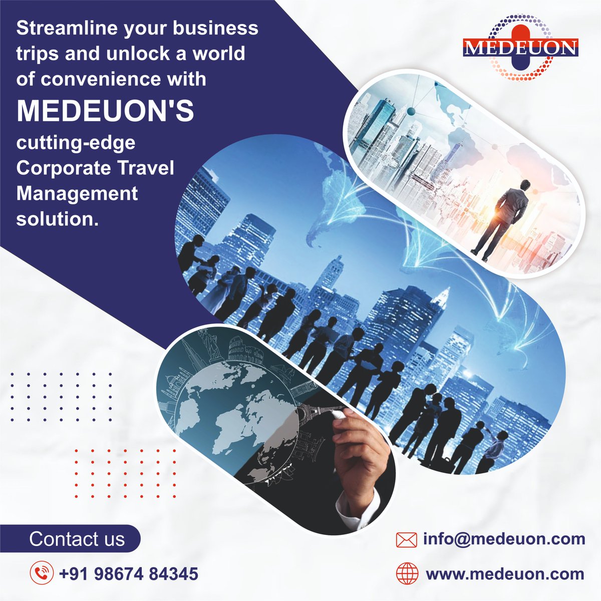 Medeuon's tweet photo. Simplify your medical travel arrangements with MEDEUON, the ultimate solution for Healthcare Professionals (HCPs). while we take care of your travel logistics.
.
🌐 https://t.co/lIZEfN1ydZ
📞 +91 9867484345
.
.
#corporatetravel #travelarrangements #HealthcareProfessionals https://t.co/SX2IhWOu7w