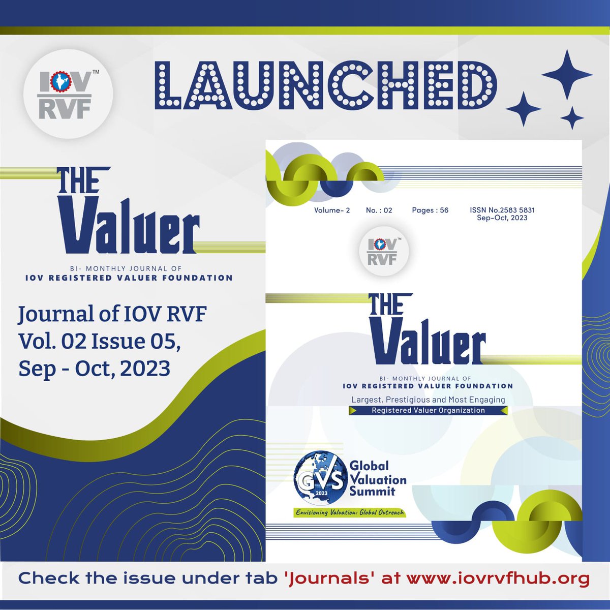 IOVRVF's tweet photo. The 5th edition of IOV RVF Bi-Monthly Journal "The Valuer" is launched for the month of Sept-Oct 2023
Get your E-copy through
https://t.co/79w4MLKGxH
#iovrvf #ejournal #thevaluer #september #october #ecopy #valuation #valuer #checkonline #bimonthly #journal #online #Thursday https://t.co/y8Z3x3SSZx