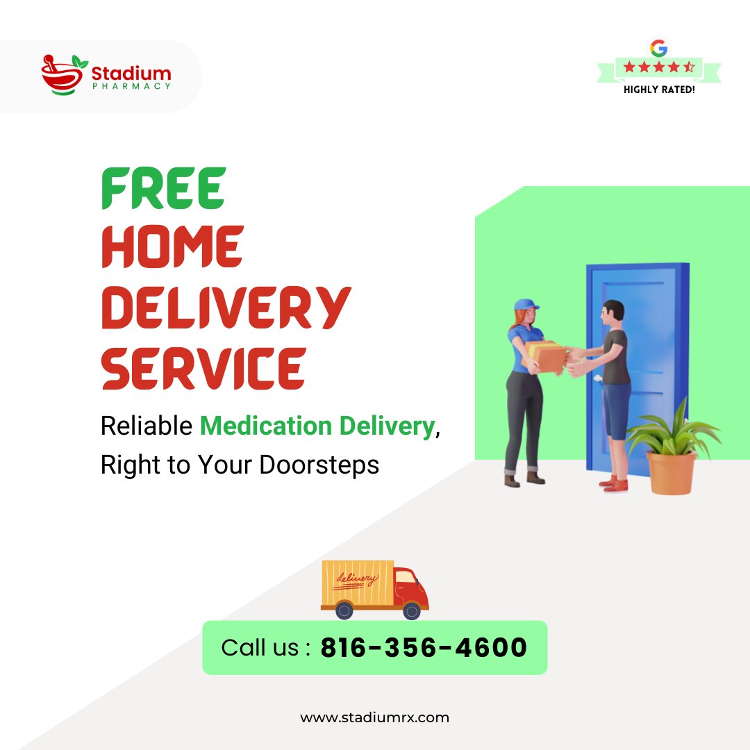 #StadiumPharmacy offers free #HomeDeliveryService for your convenience. Stay cozy and let us bring your #prescriptions to you.
Call us today 816-356-4600  

#homedelivery #medicine #Medication #pharmacy #Pharmaceutical #pharmaceuticals #Independence #Missouri #USA