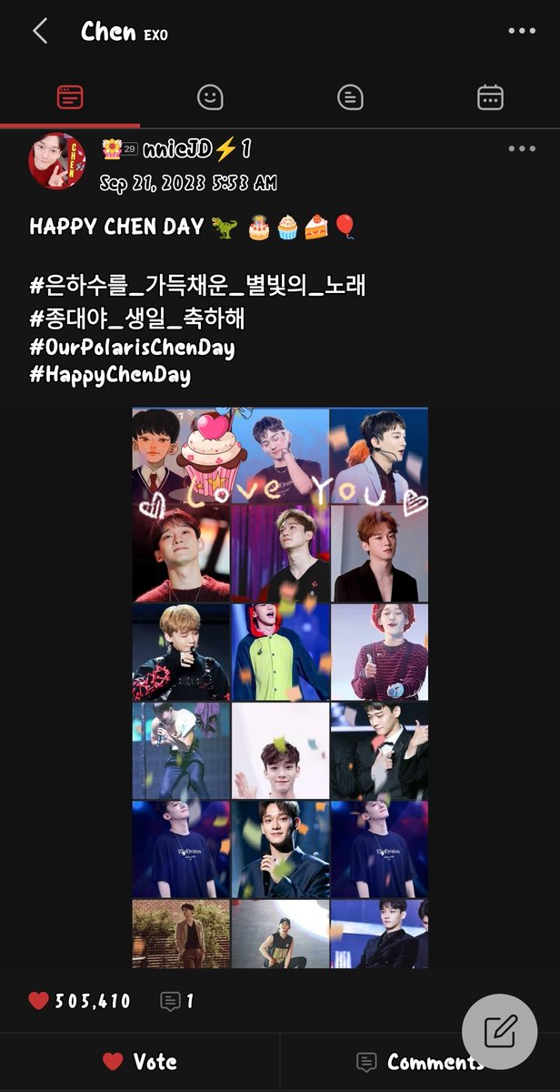 nnieJD's tweet photo. HAPPY CHEN DAY 🎂🍰🧁🥰🎂😘🎈❤️

#은하수를_가득채운_별빛의_노래
#종대야_생일_축하해
#OurPolarisChenDay
#HappyChenDay
#CHEN #첸 @weareoneEXO https://t.co/YRQsWjk4vy