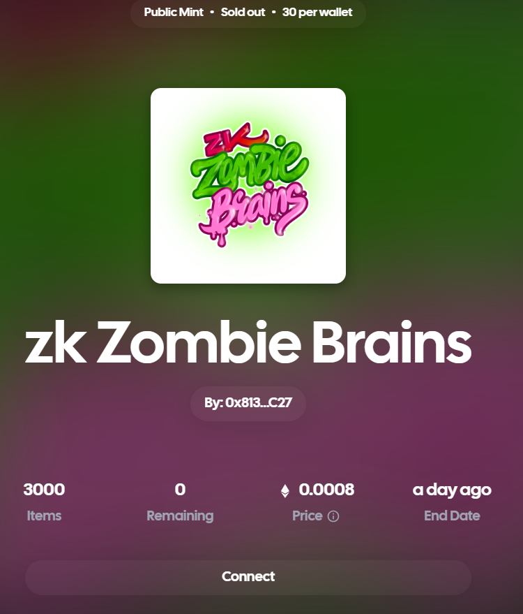Zombies🧟‍♀️🧟‍♂️Sold out 🔥🔥🔥
Huge thanks to launchpad <a href="/omnisea/">Omnisea</a>  for the help and support ❤
Now you can trade your zombie jars on marketplaces  : Zonic and Element
zonic.app/collection/zkz…
element.market/collections/zk…
But we assure you, it's better to be the holder of our collection 🧠