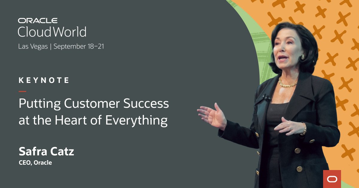 akshay_linux's tweet image. Safra Catz’s #CloudWorld keynote brought together some of the most successful and innovative companies from around the world. Watch now, on-demand: social.ora.cl/6014u6XHq