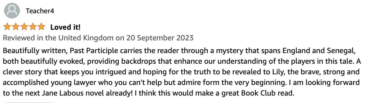 Thank you for the review, Teacher4, if you're out there! Means the world, it really does 💫💫