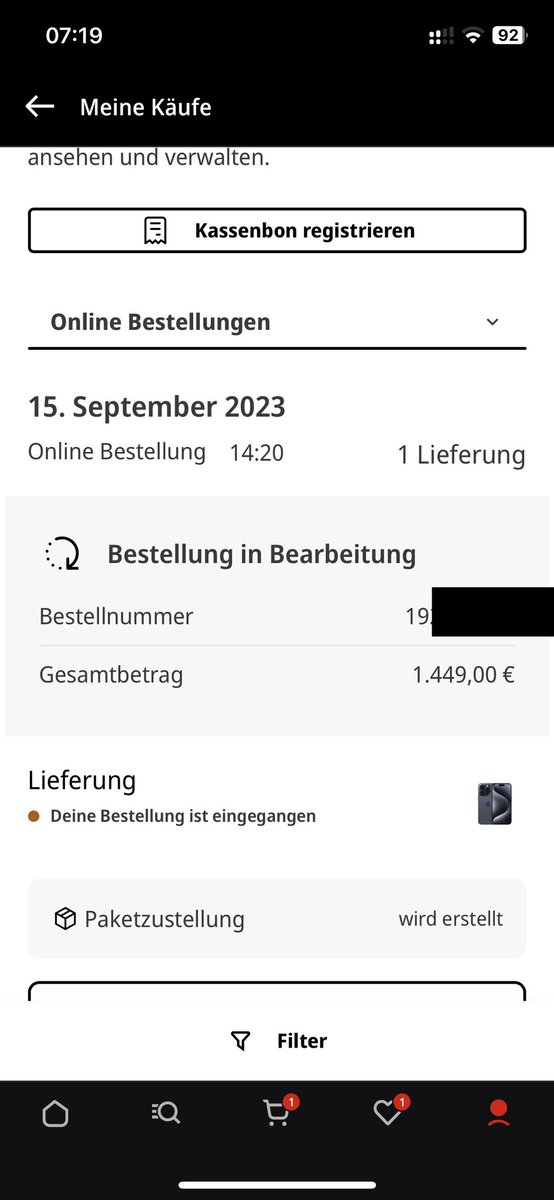 notVNCNT's tweet photo. @MediaSaturn bin mal gespannt ob es morgen kommt, zumindest ist die Bestellung in Bearbeitung seit heute Morgen. https://t.co/BsdStw1vOq