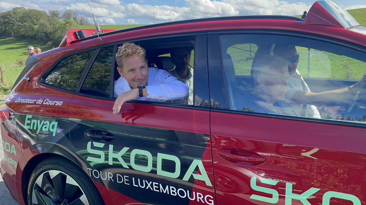 VladimirBaertl's tweet photo. These days, the beautiful 🇱🇺Luxembourg countryside is all about #cycling and the #Škoda brand. 
Thanks to @skodacz and  #Losch for a great representation of the 🇨🇿Czech #automotive industry! @andy_schleck @skodatour @georges_engel https://t.co/SZsmQJfga6