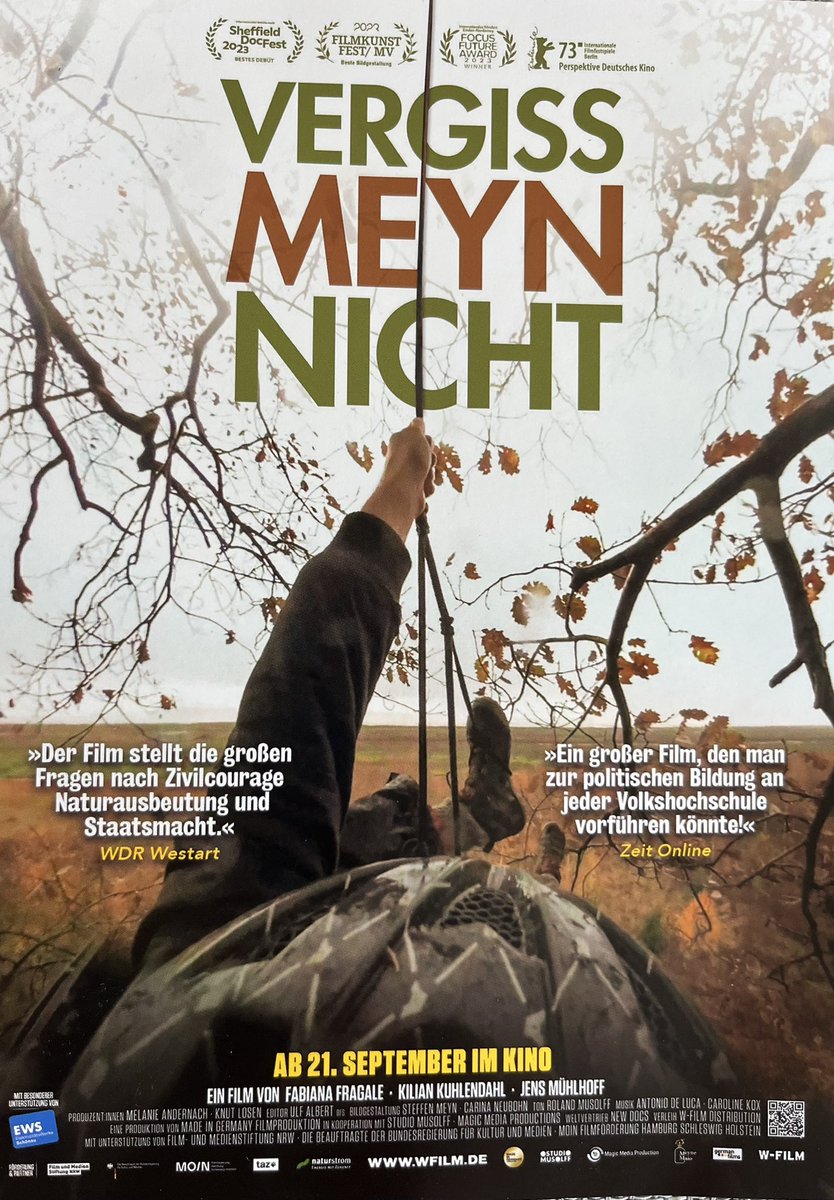 Heute ist Kinostart #VergissMeynNicht. Wenn ihr dem Link folgt, findet ihr Kinos und Termine. Wenn ihr eine Sondervorführung organisieren wollt, nehmt bitte mit dem Verleih Kontakt auf. Und sagt’s weiter - dieser Film ist wichtig! <a href="/wfilm/">W-film Distribution</a> <a href="/Vergissmeynnic1/">Vergissmeynnicht</a> 
wfilm.de/vergiss-meyn-n…
