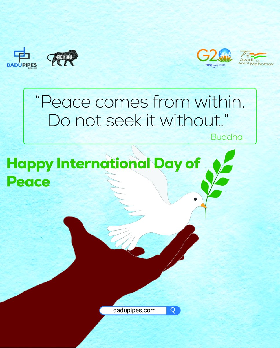 Peace  flows like water through our pipes, connecting the world one drop at a  time. On this International Peace Day, let's celebrate the power of  unity and harmony. Together, we build a peaceful world. 🕊️💙 

#InternationalPeaceDay #BuildingPeace #DaduPipes