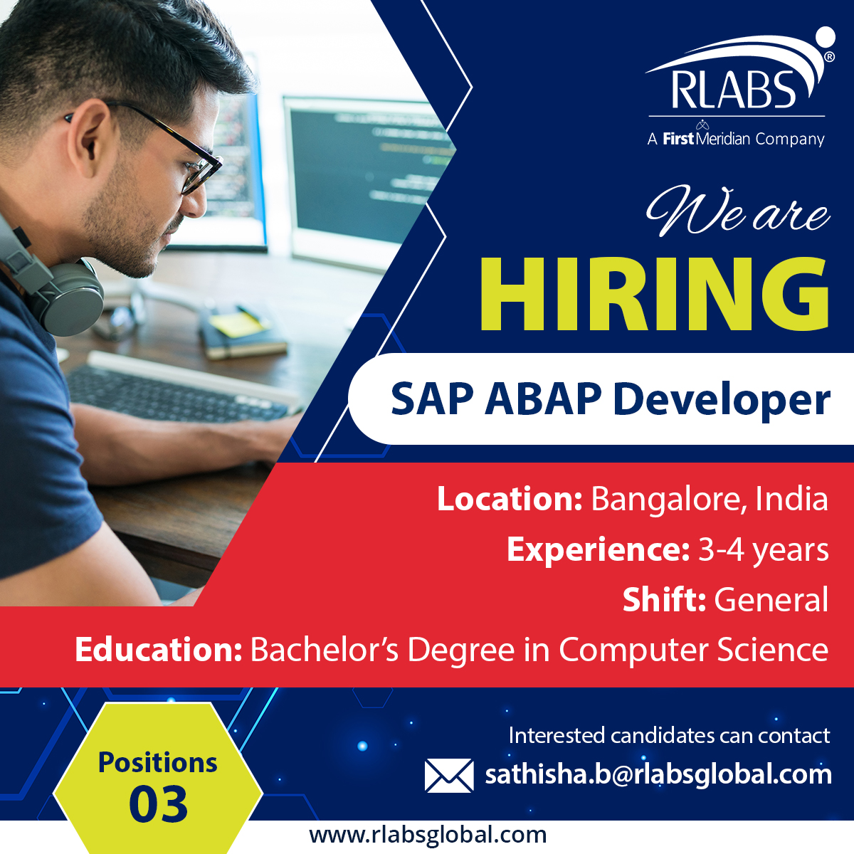 RLabsglobal's tweet image. Ready to take the next step in your career? We're seeking an SAP ABAP Developer. Email your resume to sathisha.b@cbsiglobal.com.
-
#Hiring #SAP #ABAPDeveloper #CareerOpportunities #JobSeekers #RLabs