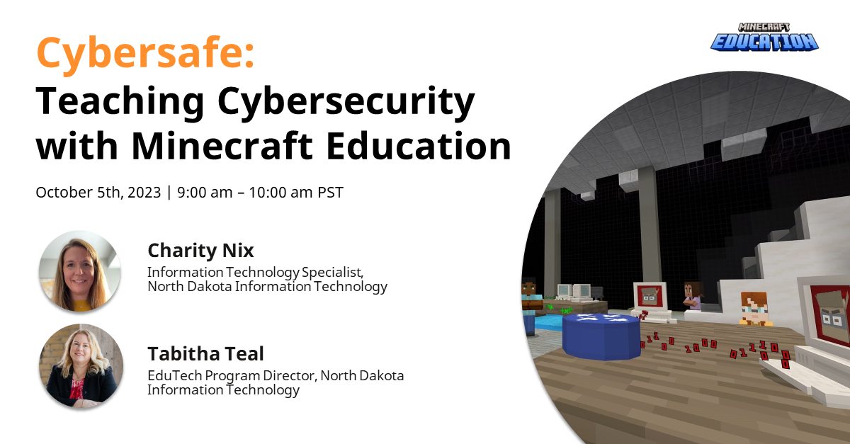 Cybersafe: Teaching Cybersecurity with Minecraft Education: Discover an innovative approach to teaching K-12 cybersecurity by exploring Minecraft's Cybersecurity Pathway. Register today: aka.ms/CyberWebinar_1…