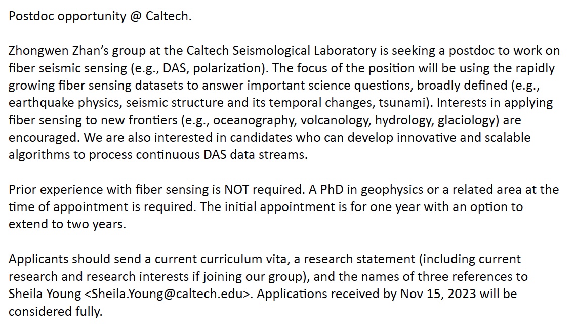 I am looking for a new postdoc to join my group! Please help spread the word!
