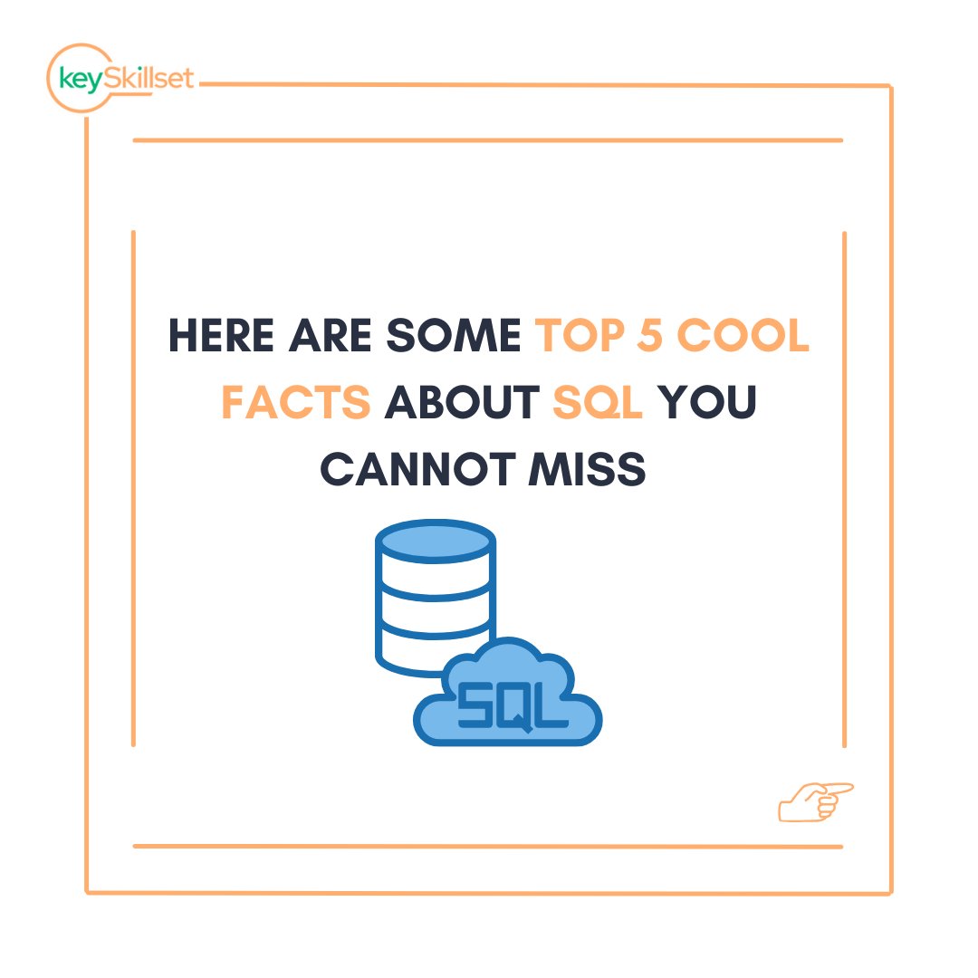 keyskillset's tweet image. 1/1
Dive into the world of SQL with these Top 5 Cool facts!
Follow us for more intriguing SQL insights!
You can also check out our Free Access for the SQL course at keySkillset.
keyskillset.com/sql
#SQLFacts #DatabaseManagement #SQLQuery #TechInnovation #DatabaseSkills
#SQL