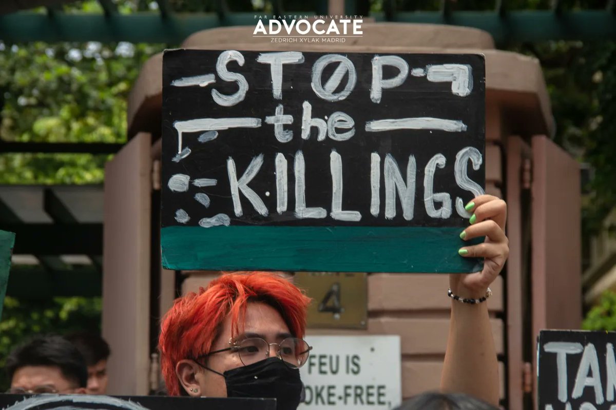 FEUAdvocate's tweet photo. #ICYMI: Far Eastern University (FEU) student-activists gather outside FEU Gate 4 before they march to Martial Law Commemoration rally at Liwasang Bonifacio today, September 21. https://t.co/6mtonEIYgK