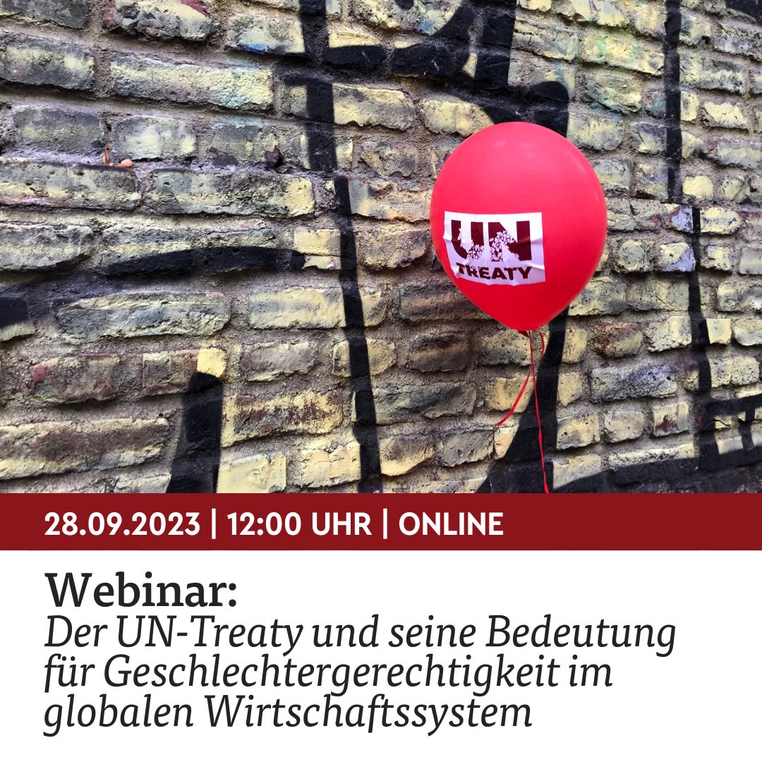 SÜDWIND-Institut (@suedwind_ev) on Twitter photo 🗓️28.09.2023, 12 Uhr, online
Fachgespräch: Der UN-#bindingtreaty zu Wirtschaft und #Menschenrechte|n und seine Bedeutung für #Geschlechtergerechtigkeit im globalen Wirtschaften
Organisiert von <a href="/globalpolicy/">Global Policy Forum Europe</a> und <a href="/rosaluxstiftung/">🔴 Rosa-Luxemburg-Stiftung</a> - mit Beitrag von <a href="/J_Gojo/">J Go</a>.
tinyurl.com/treaty2809 🗓️28.09.2023, 12 Uhr, online
Fachgespräch: Der UN-#bindingtreaty zu Wirtschaft und #Menschenrechte|n und seine Bedeutung für #Geschlechtergerechtigkeit im globalen Wirtschaften
Organisiert von <a href="/globalpolicy/">Global Policy Forum Europe</a> und <a href="/rosaluxstiftung/">🔴 Rosa-Luxemburg-Stiftung</a> - mit Beitrag von <a href="/J_Gojo/">J Go</a>.
tinyurl.com/treaty2809