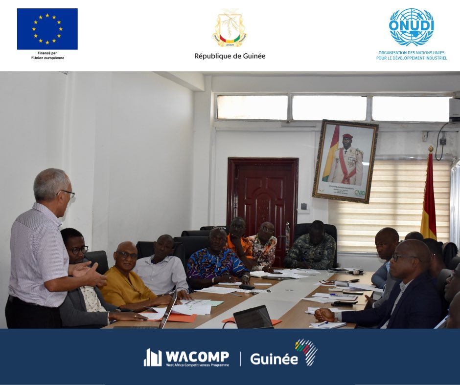 WACOMP_Guinea's tweet photo. 20/09 #Wacomp
Le coordinateur nationale #refila et l’expert international Taoufik Chaabane ont rencontré des cadres du @McipmeGuinee dans le cadre de l’élaboration du Programme de Restructuration Nationale et de Mise à Niveau (PRMN) de Guinée
💶 @UEenguinee ⚙️@UNIDO https://t.co/CbchADnkyy