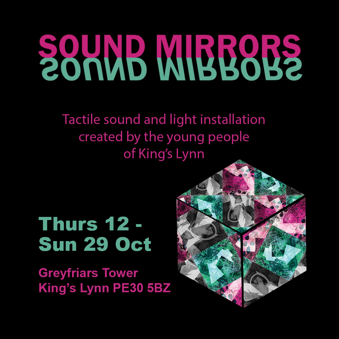 in_collusion's tweet photo. Soon we'll be showcasing a large scale sound sculpture &amp; projection, giving a new perspective to the thoughts &amp; feelings of the young people from #kingslynn. The multi-sensory experience combines a tactile sound sculpture with colourful geometric projections.
#SoundMirrors https://t.co/Ybz1TED9ve