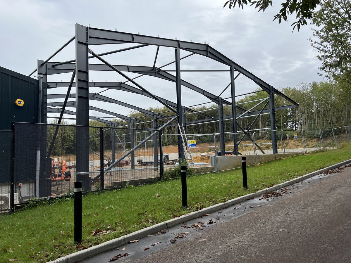 Exciting update on the progress of our workshop expansion, we now have the roof steels in place and ready the purlin rails.   

#ifyoucandrawitwecanmakeit #SteelFabrication #structuralsteel #growingcompany #expansion  #morespace #metal