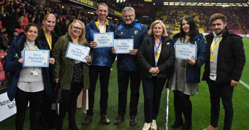 WatfordFC's tweet photo. Dementia is one of the biggest challenges we face, with nearly 50 million people living with dementia worldwide. 

As a club we are committed to supporting individuals living with dementia in our community. 💛

#WorldAlzheimersDay | @alzheimerssoc