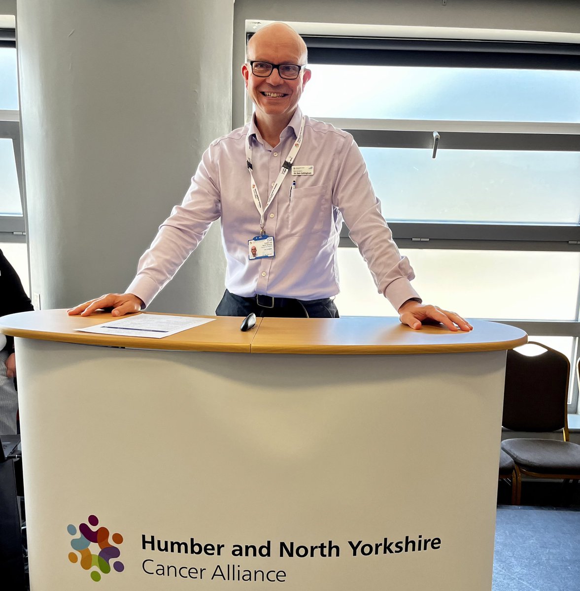HNYCancer's tweet photo. Our next speaker is Dr Dan Cottingham, @CR_UK GP Lead @HNYCancer.

Dan will be highlighting the work that has taken place to implement faecal immunochemical testing (FIT) in primary care. 

Find out how FIT tests are helping to detect signs of cancer here: https://t.co/BjWg0TLG9D https://t.co/LGPjyu8pLe