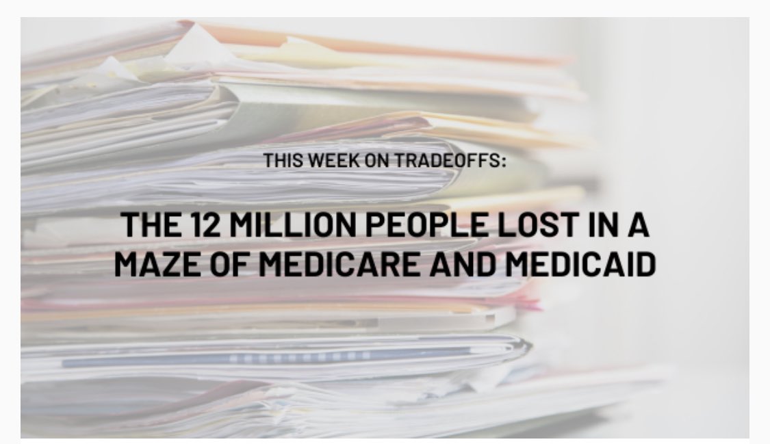 A new @tradeoffspod podcast captures one family’s journey through the complicated, bureaucratic jungle of the bifurcated coverage system for dual eligibles. Describes the problem clearly, why we are where we are, and potential fixes. Check it out! tradeoffs.org/2023/09/21/dua…