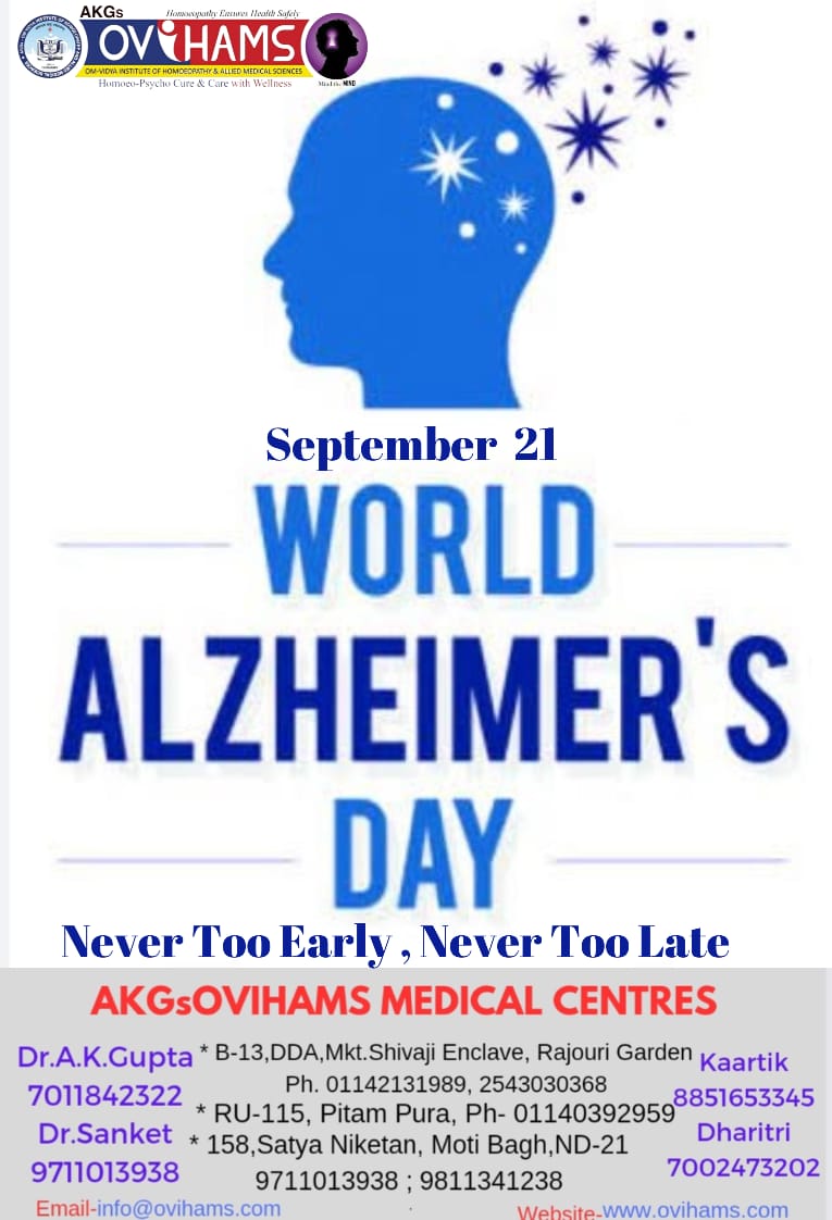 AKGsOVIHAMS's tweet image. Today Alzheimer's Day.
#alzheimersday
#Homoeopathy 
#HomoeopathicTreatment 
#akgsovihams 
#AKGsOVIHAMS 
#HomeoPsychoCureNCateWithWellness
#HomoeopathyEnsuresHealthSafely

m.youtube.com/watch?v=9hnf6R…