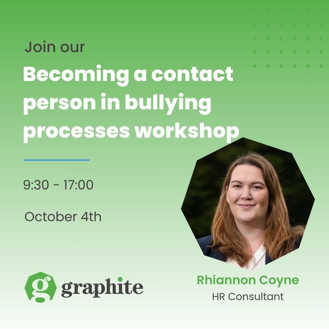 GraphiteHRM's tweet image. At this event you can expect the following topics to be covered:

✔ The role of the support contact person
✔ Harassment &amp;amp; bullying responsibilities
✔ Dignity at Work Policy &amp;amp; Procedures
✔ The meeting – Handling an approach
✔ Skills practice

Tickets:
eventbrite.ie/e/becoming-a-c…