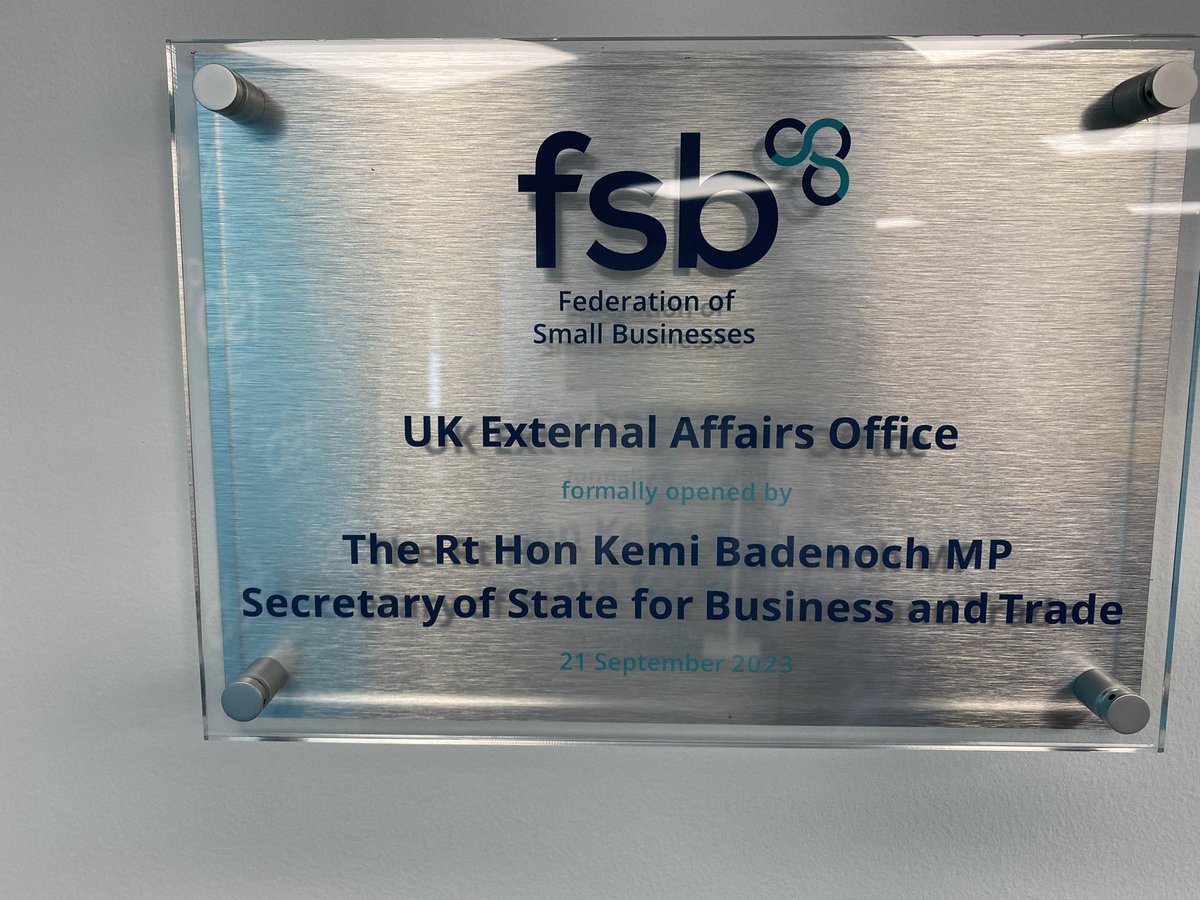FSBGtrLondon's tweet photo. Great to welcome @fsb_policy members @Sahancares @SweetDoughThing @TheLauraTimm @initiallylondon @Onlinelubricant to the launch of our new London office.  Officially opened today by @KemiBadenoch https://t.co/EXSroVLzo7