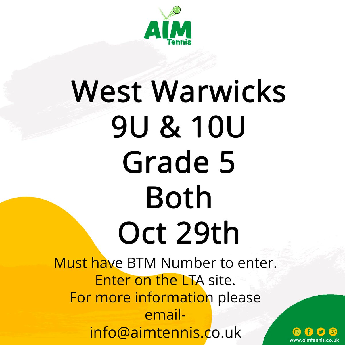 Take a look at our 9U and 10U event @westwarwicks
#tennis #tournament #tennis2023