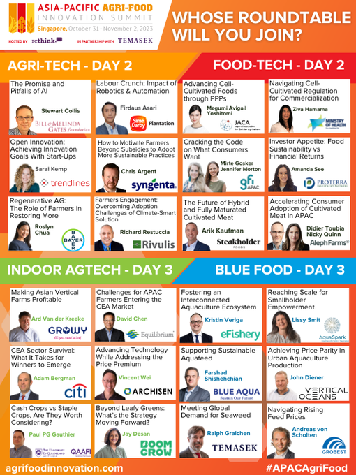 FarmTechSociety (@societyfarm) on Twitter photo Check out the recently announced Roundtables <a href="/APACAgriFood/">@APACAgriFood</a>! The roundtable discussions are a highlight of the summit, with hot topics hosted by business leaders from our expert speaking faculty.
Be at the table: agrifoodinnovation.com/2023-roundtabl… Check out the recently announced Roundtables <a href="/APACAgriFood/">@APACAgriFood</a>! The roundtable discussions are a highlight of the summit, with hot topics hosted by business leaders from our expert speaking faculty.
Be at the table: agrifoodinnovation.com/2023-roundtabl…