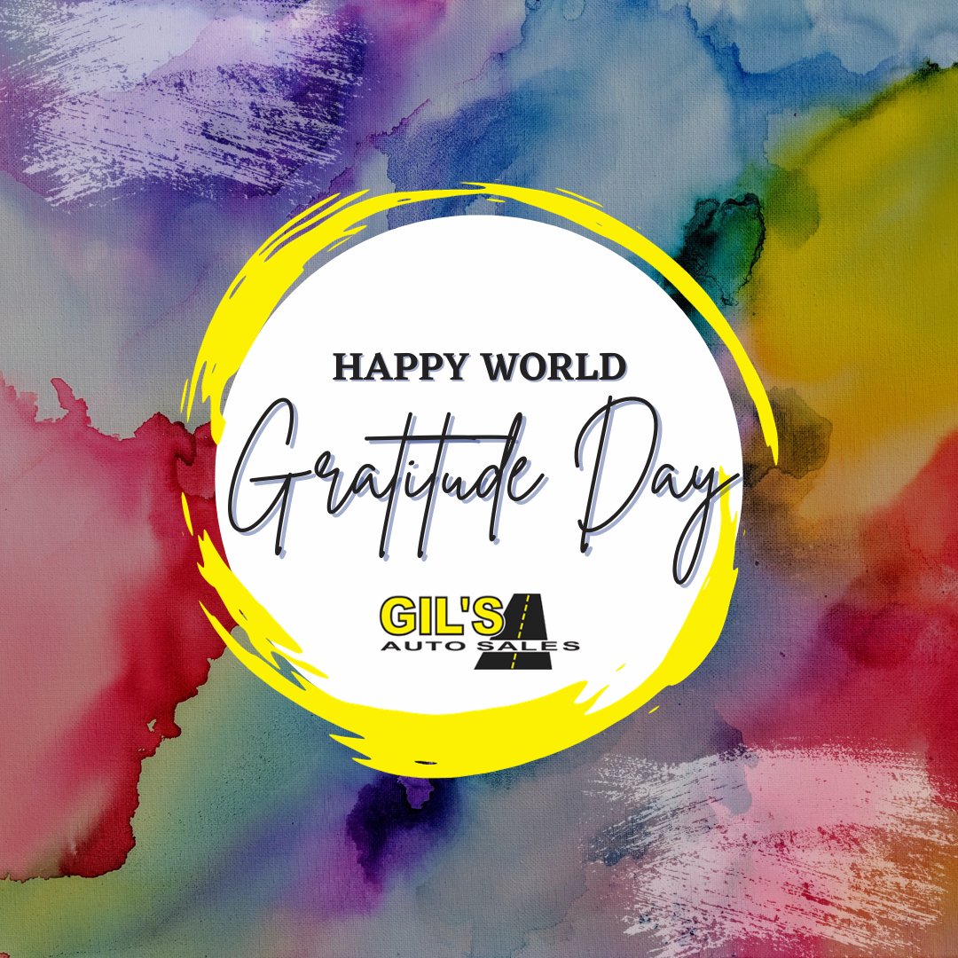 GilsAutoSales2's tweet photo. Happy World Gratitude Day! We're grateful for our amazing customers and wonderful staff!🤩❤️ #WorldGratitudeDay

Comment what you're grateful for below!👇 https://t.co/aPWtx5G1sJ