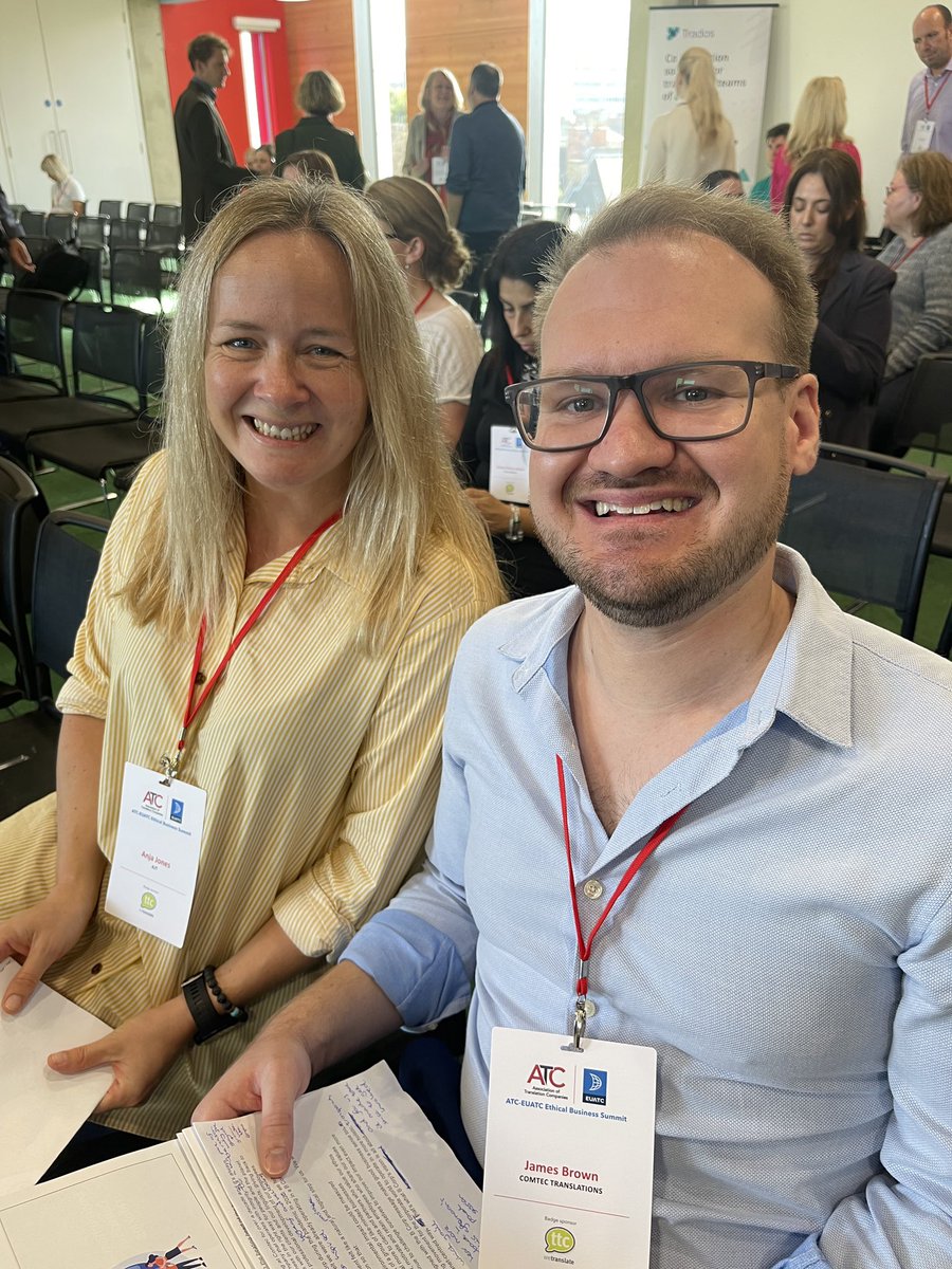 Hey to everyone at the @atc_translation <a href="/EUATCNews/">EUATC</a> Ethical Business Summit 👋👋

Our James Brown, with Anja Jones, have just finished their workshop ‘Implementing sustainable practices at a small language service company’

Let us know if you attended!

#ethicalbusiness #bcorpuk