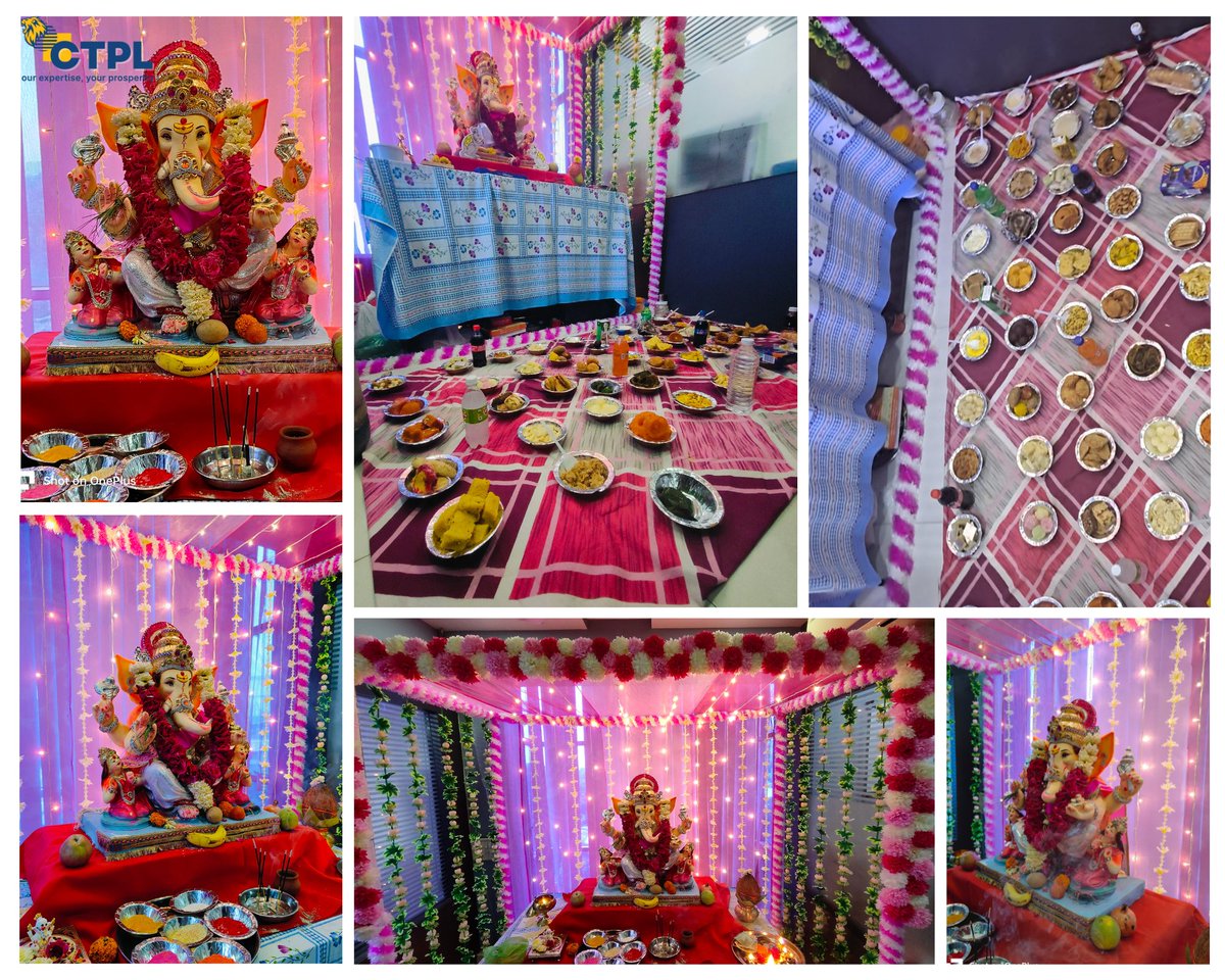 "Chhapan Bhog Mahaprashad" for Ganesh ji 
Celebrating Ganesh Festival at CTPL.

May Lord Ganesha bless you with wisdom, prosperity, and happiness.
Ganpati Bappa Moriya! 

#classicteders #ganeshmahotsav2023 #ganeshfestival #GanpatiBappaMorya #shreeganesh