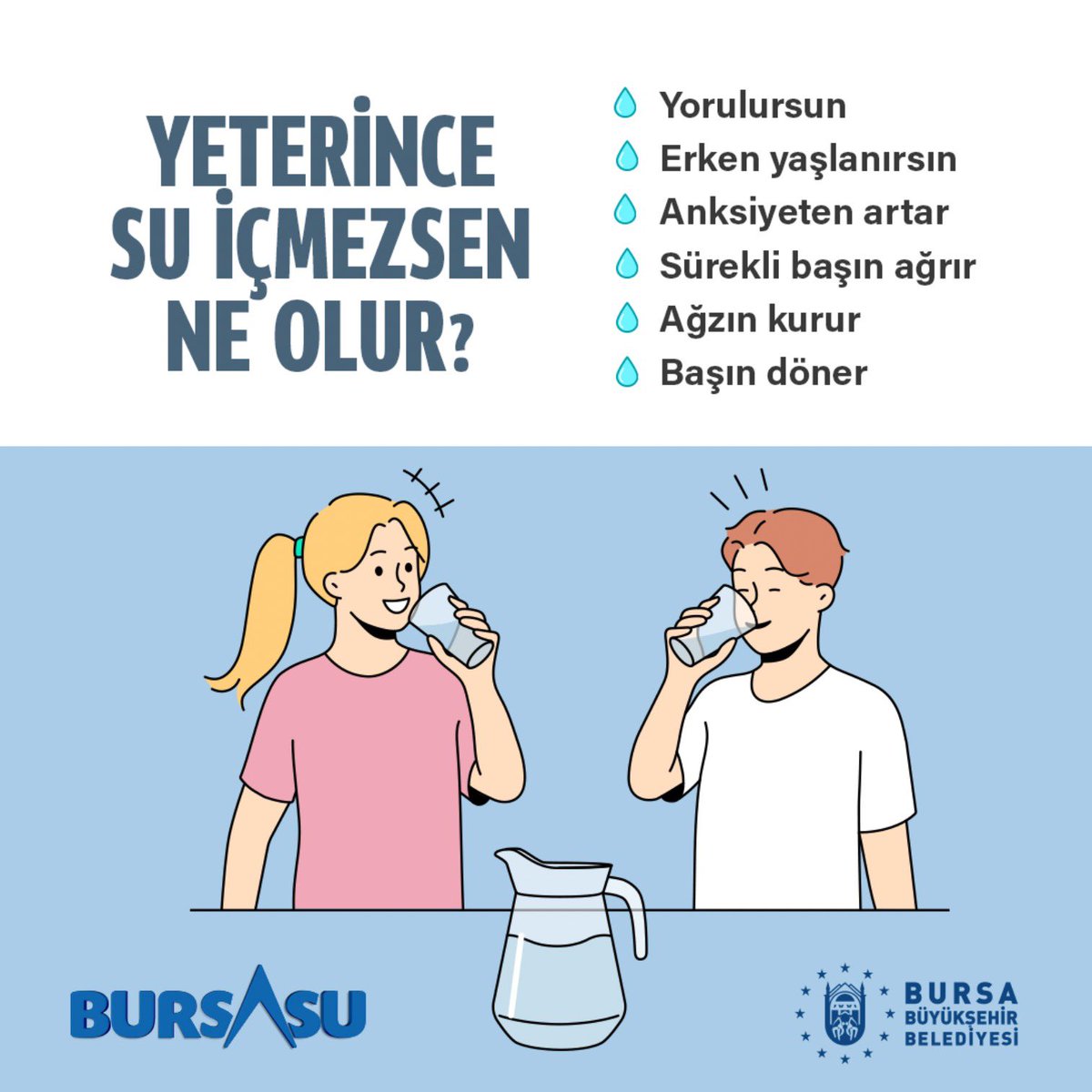 Her Fincanda Bir Serüven, Lezzetli Sohbetlerin Eşlikçisi 

Su içmezsen ne olur ❓💦🍶
.
✔️Yorulursun
✔️Erken Yaşlanırsın
✔️Anksiyeten Artar
✔️Sürekli başın ağrır
✔️Ağzın kurur
✔️Başın döner