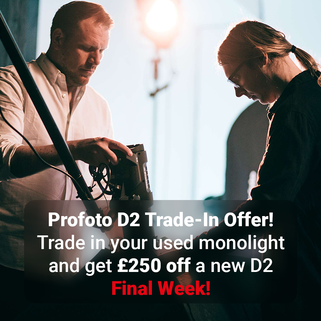 Don’t miss out on the fantastic trade-in offer we have on the Profoto D2!

Trade-in any old monolight and get £250 (inc VAT) discount off a new Profoto D2 500 or D2 1000; or get £500 (inc VAT) discount offer a new Profoto D2 500 or D2 1000 Duo Kit.
 
The offer ends 30/09/23
