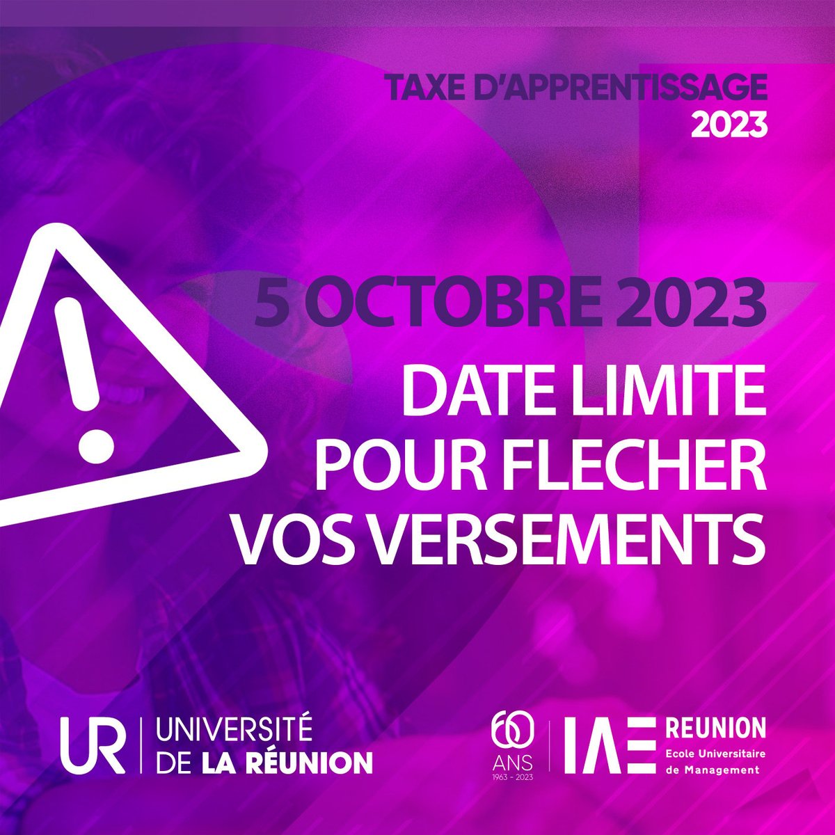 ⚠️TAXE D'APPRENTISSAGE ⚠️
Il ne vous reste plus que quelques jours pour flécher votre taxe d'apprentissage vers les formations qui préparent vos futurs collaborateurs. 👨‍🎓🤝
👉 Pensez-y, la plateforme SOLTéA est accessible jusqu'au 5 octobre 2023