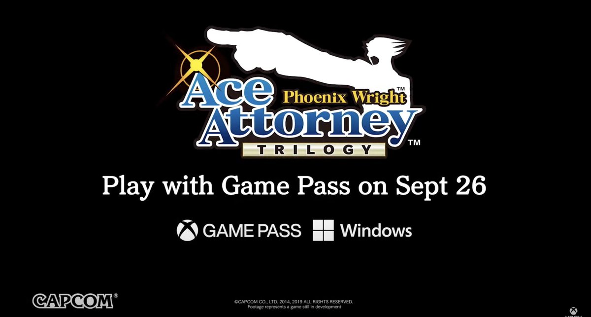 Soag_En's tweet photo. Ace Attorney: Phoenix Wright Trilogy will be available on Xbox Game Pass on September 26.

Ace Attorney: Apollo Justice Trilogy coming to Xbox early 2024. https://t.co/xoA4NVsLgv